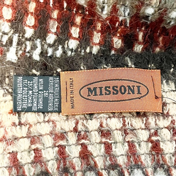 Missoni Zigzag-Striped Print Knit Cozy Infinity Cowl Scarf Multicolor One Size - Picture 2 of 5